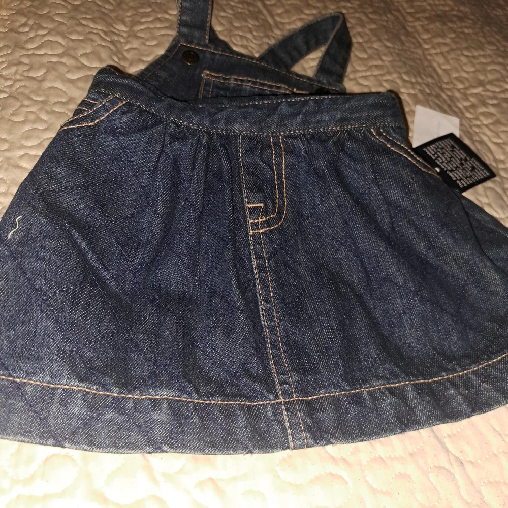 Ralph Lauren Infant Girls Denim‎ Jumper Overall Dress Dark Wash Blue NWT 9M